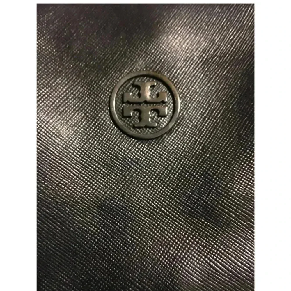 Tory Burch black saffiano leather shoulder handbag